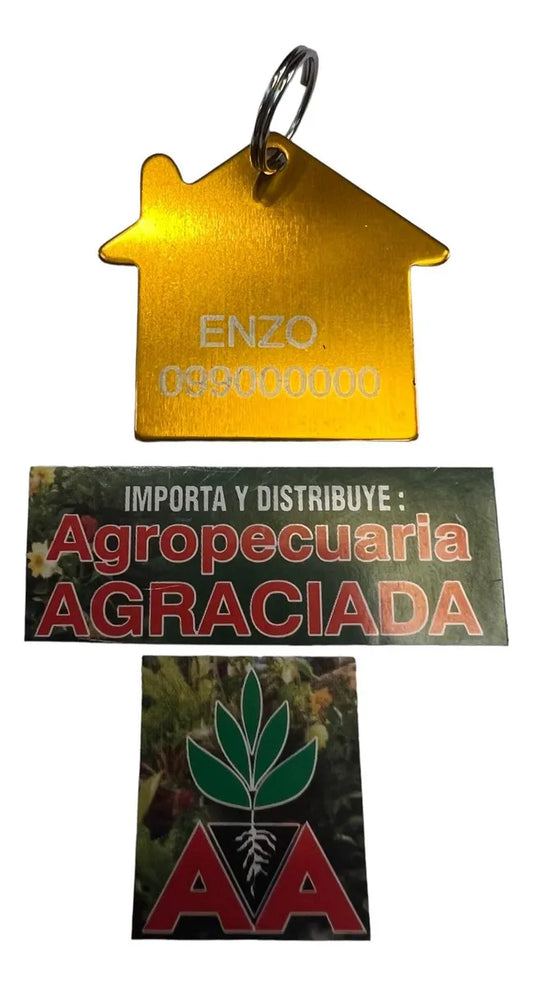 Chapitas Placas Identificadoras De Mascotas Casita Grabadas