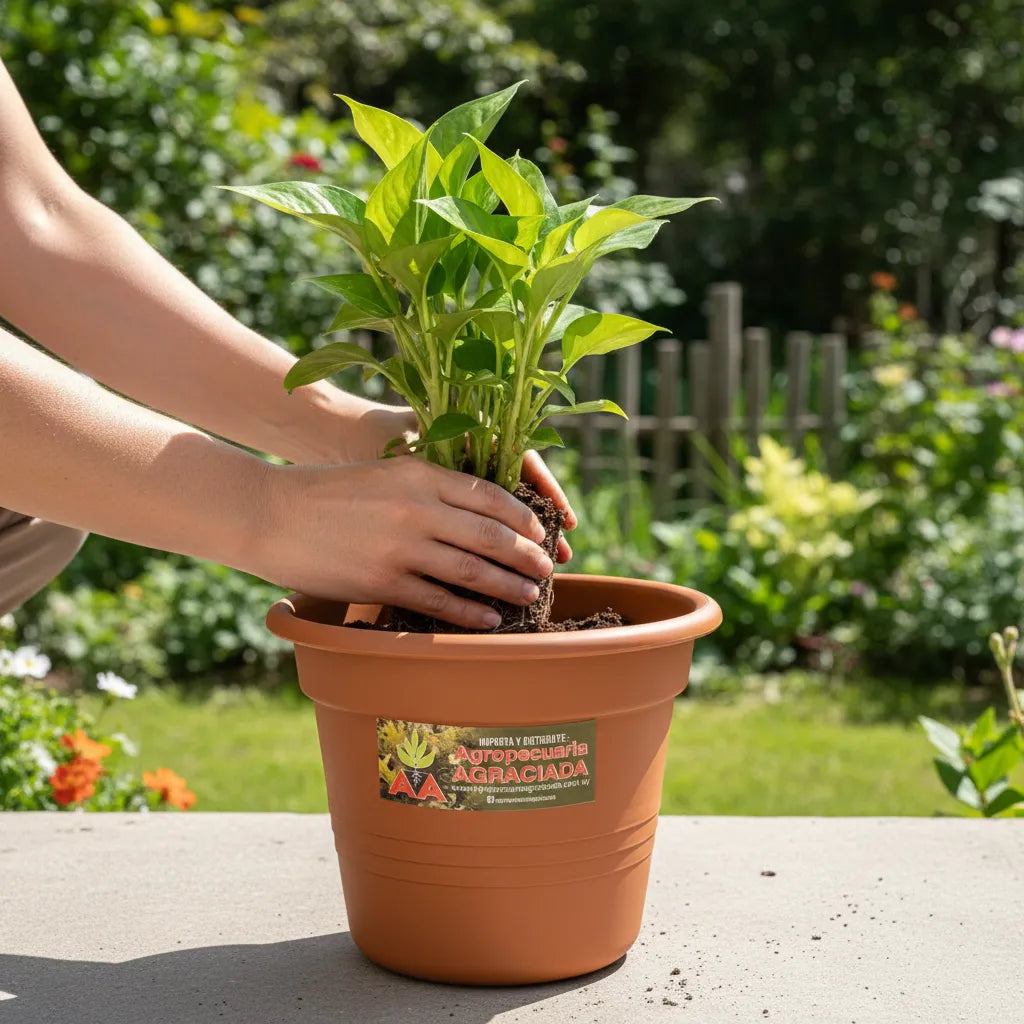 Maceta Agro A Exterior Interior Modelo Cilindrica 22 Cms