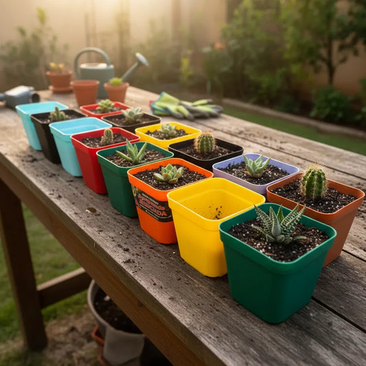 Maceta Para Tunas Suculentas Cuadradas 7 Cms Mix X 10 Unid