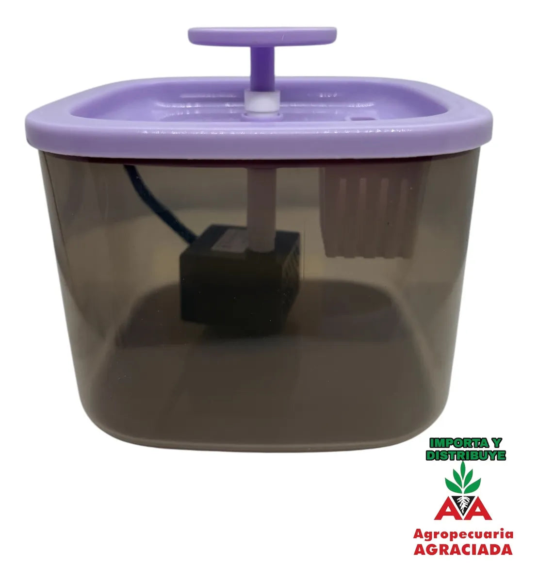 Fuente Bebedero Cuadrado Agro-a 1l Con Filtro Para Mascotas Verde