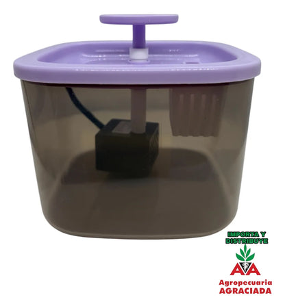 Fuente Bebedero Cuadrado Agro-a 1l Con Filtro Para Mascotas Verde