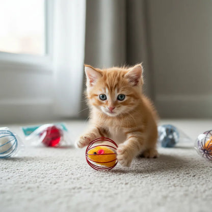 Juguete Para Gatos Esfera Con Raton Giratorio