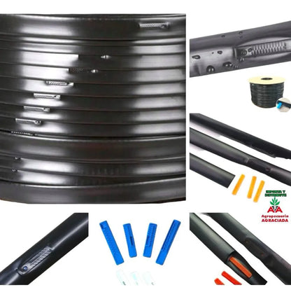 Cinta Riego Gote Agro-a Largo 50 Metros Caudal 1.2 L/h Negro