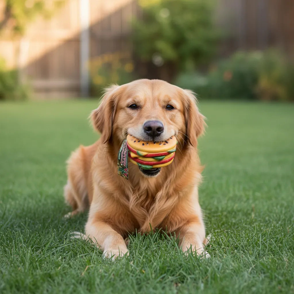 Juguete Para Perros Hamburguesa En Goma Con Sonido