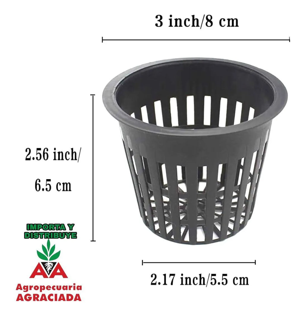 Maceta Para Hidroponia 7 X 6,5 Cms X 10 Unidades