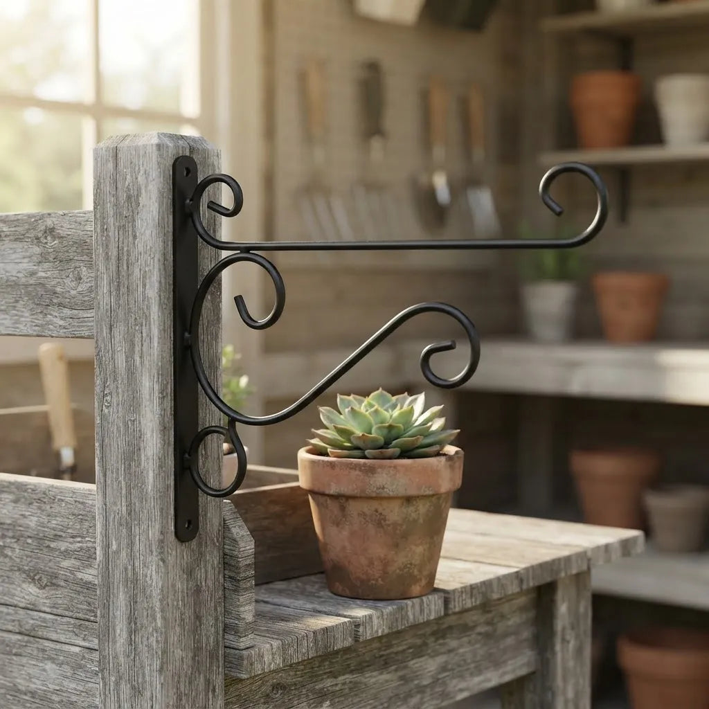 Ménsula De Hierro Modelo Recta 20 Cm Decoración De Jardín