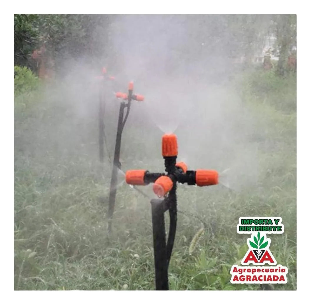 Nebulizador Plantas Para Riego Gotero Vivero Con Unión T