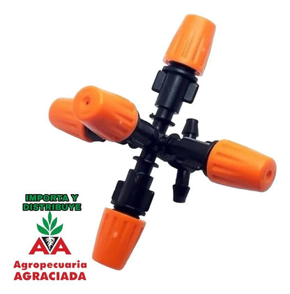 Nebulizador Plantas Para Riego Gotero Vivero Con Unión T