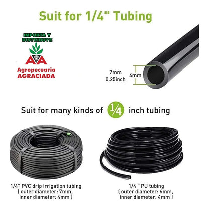 Nebulizador Plantas Para Riego Gotero Vivero Con Unión T