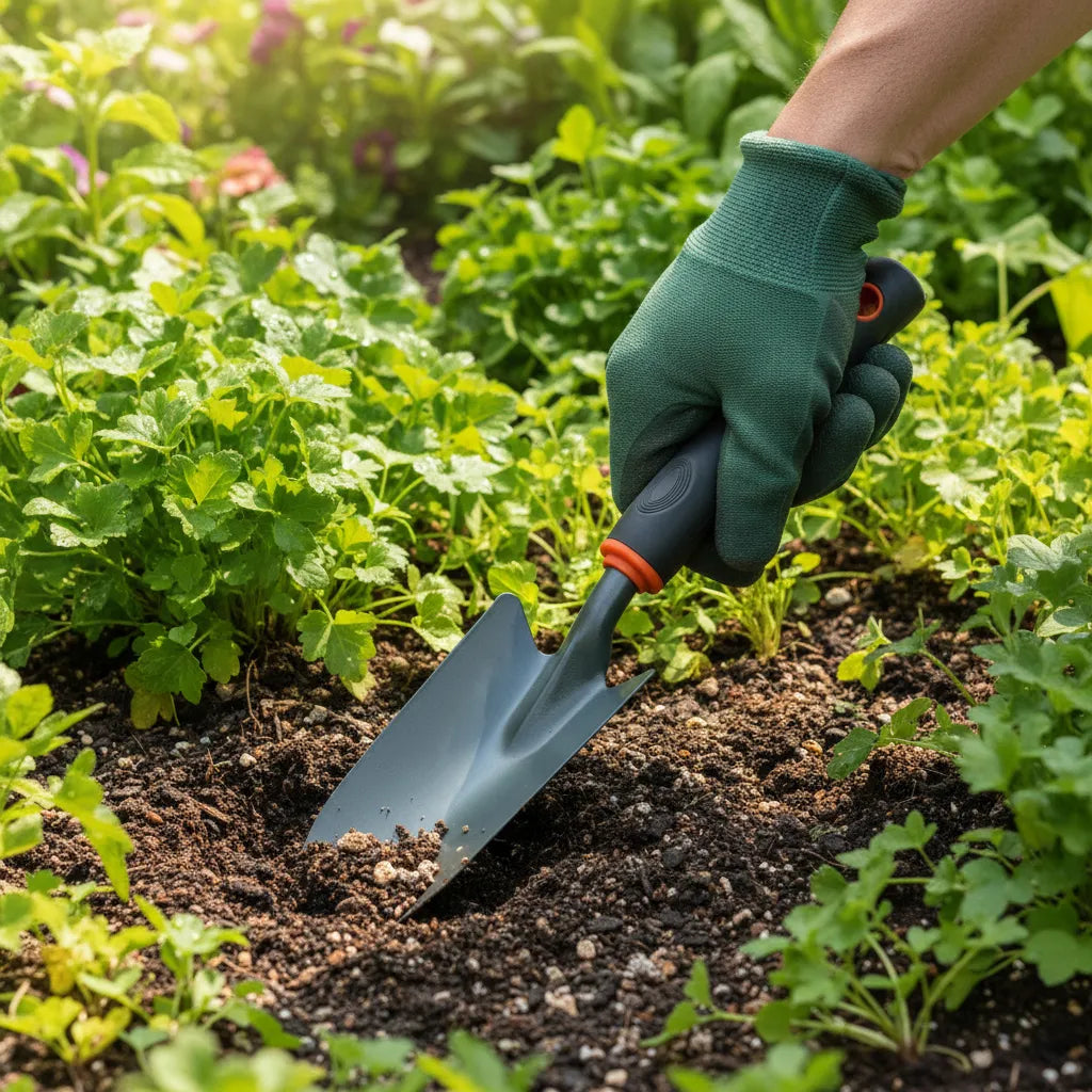 Pala Fina Metálica De Jardinería Cabo De Goma