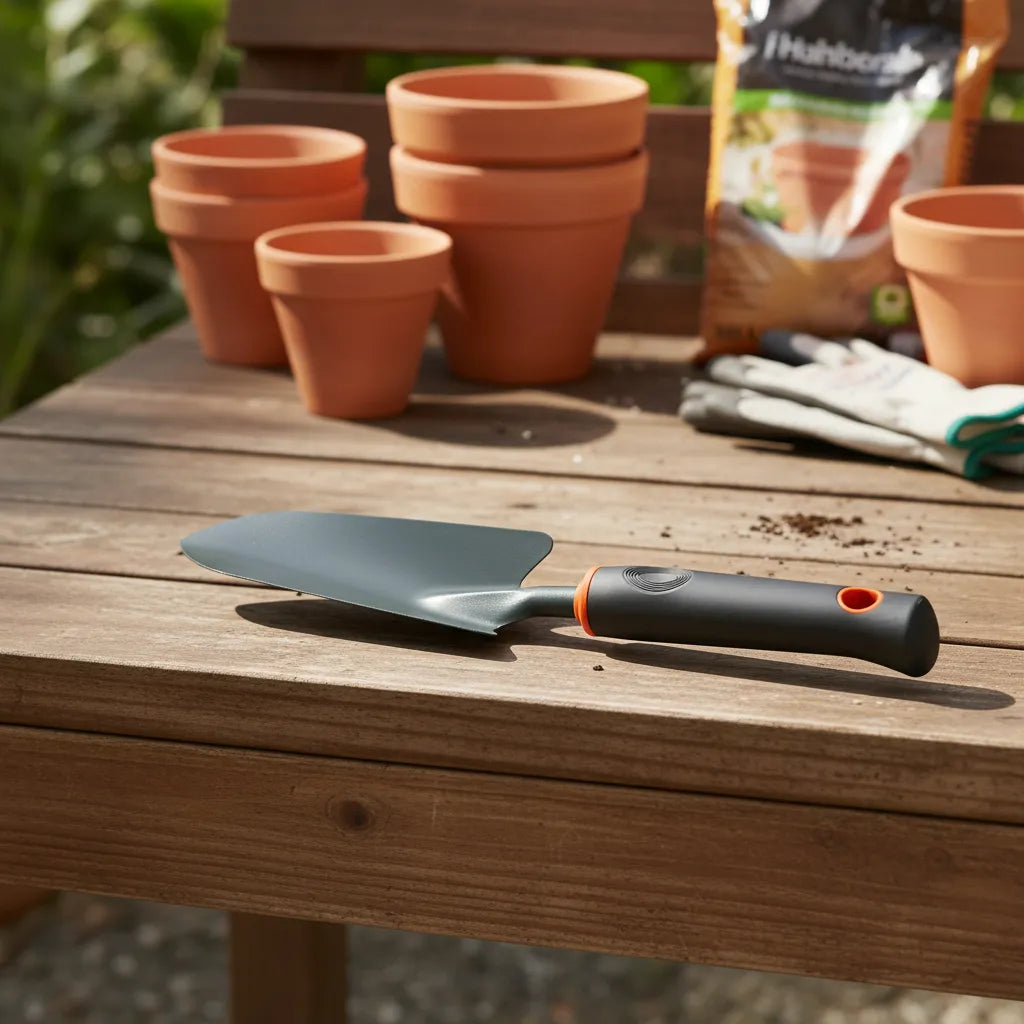 Pala Fina Metálica De Jardinería Cabo De Goma