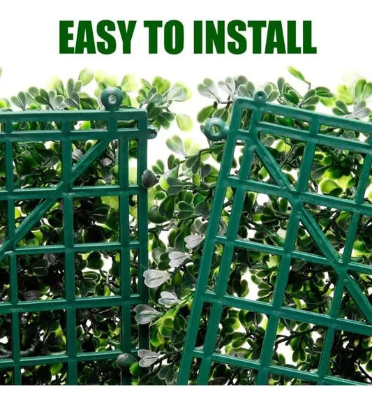 Panel De Hojas Artificiales De Pared Jardín 60x40cm Premium.