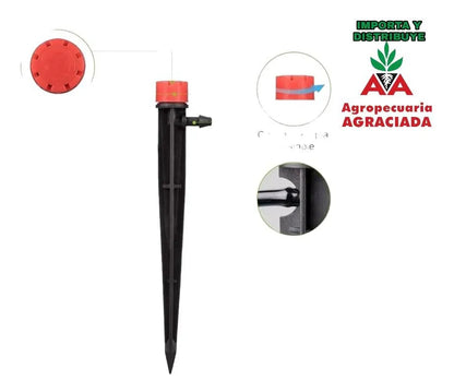 Gotero Regulable Con Estaca Riego, Kit 20 Unidades - Agro A