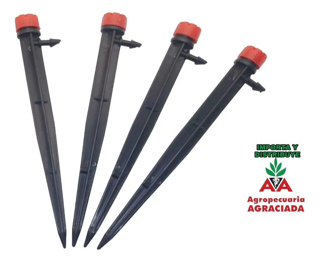 Gotero Regulable Con Estaca Riego, Kit 20 Unidades - Agro A