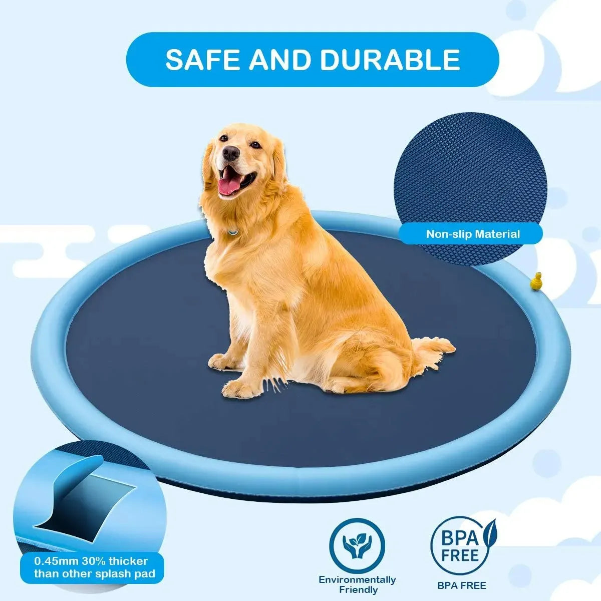 Piscina Para Perros, Con Lluvia Tamaño 150 Cm