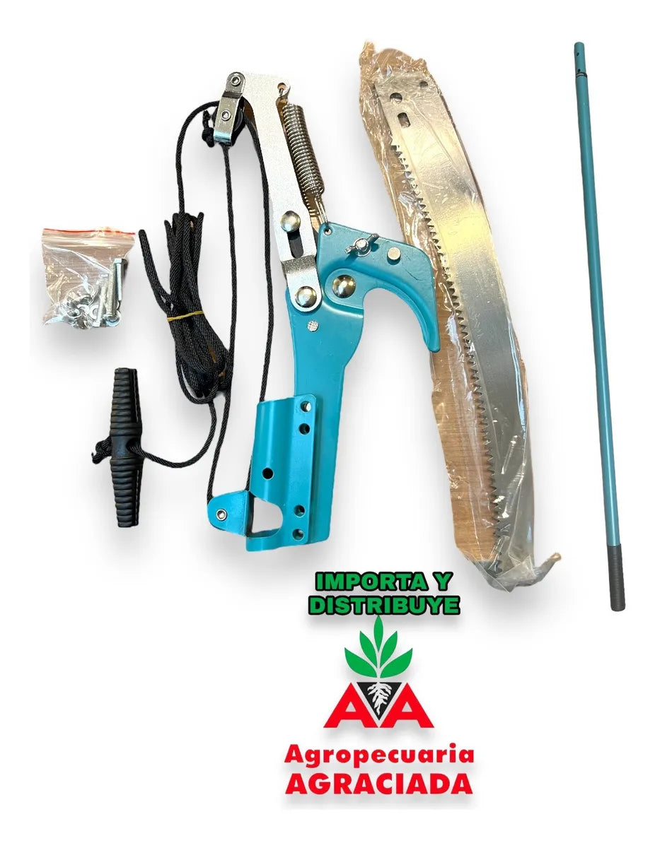 Corta Ramas De Altura Tijera Y Serrucho De 2.5 Mt. Con Cabo Verde