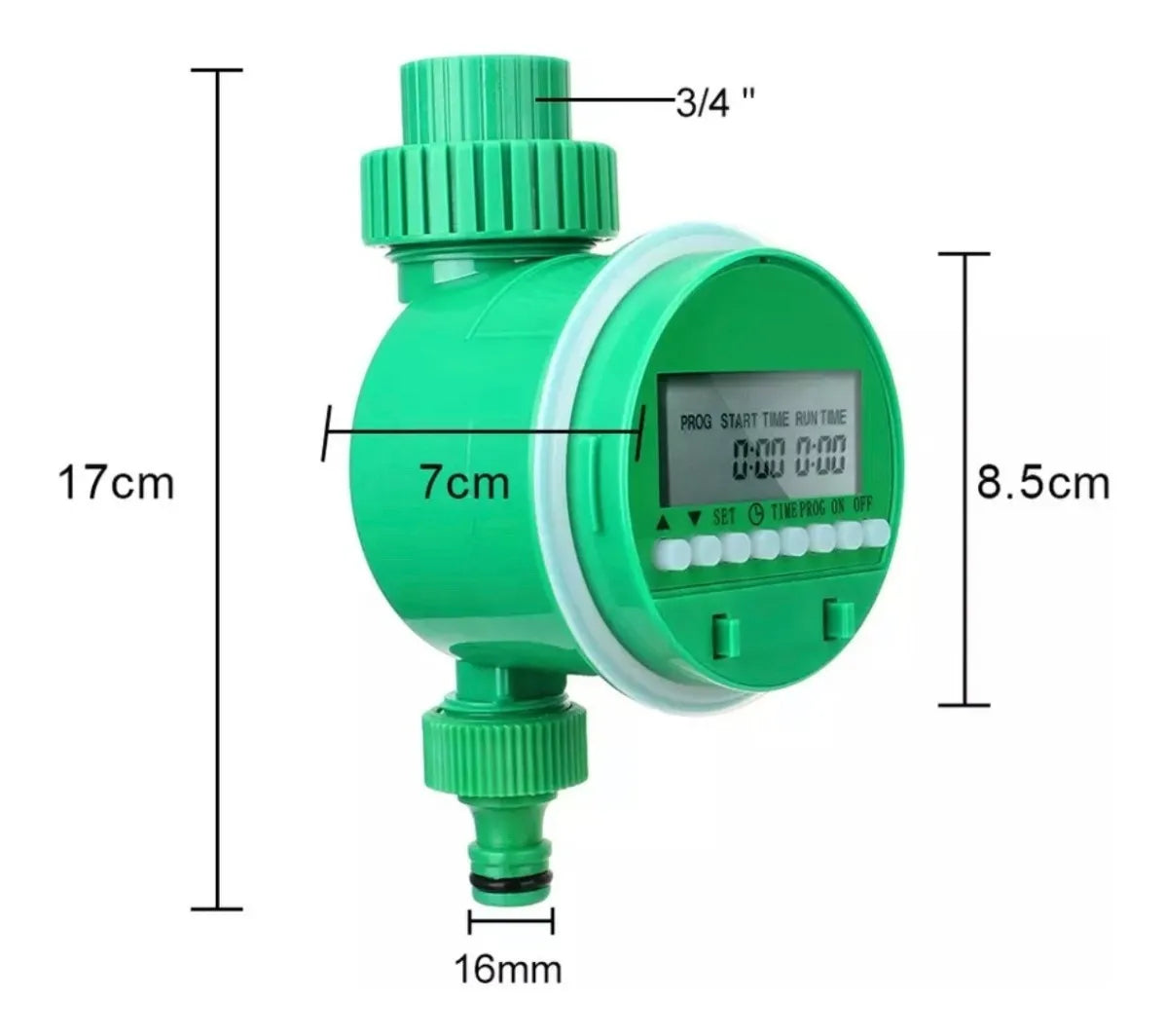 Programador De Riego Automático A Pilas Para Canilla Verde Oscuro