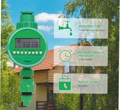 Programador De Riego Automático A Pilas Para Canilla Verde Oscuro