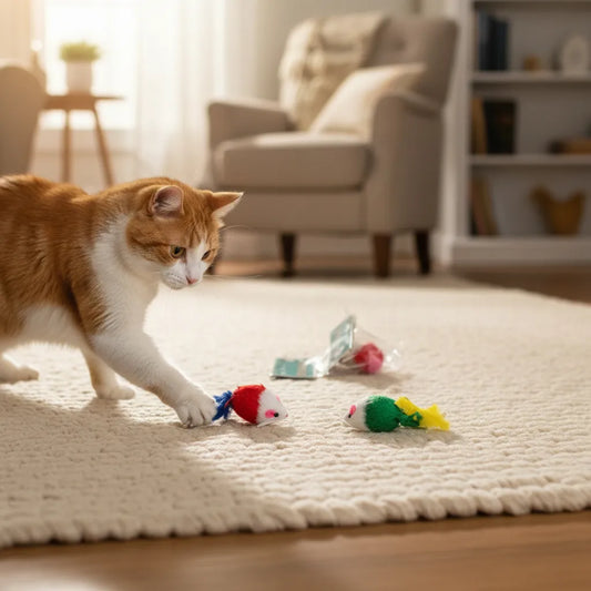 Juguete Para Gatos Ratones X 2