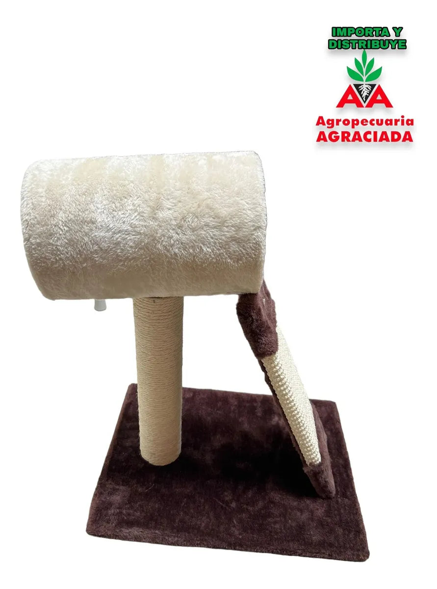 Rascador Para Gatos Con Tubo Cama Blanco