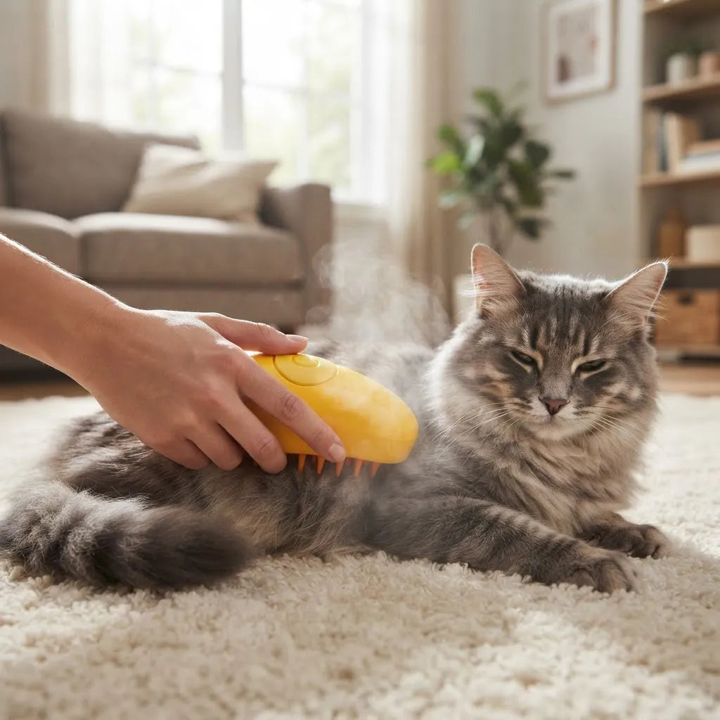 Peine A Vapor Para Perros Gatos Cepillo Mascotas Recargable